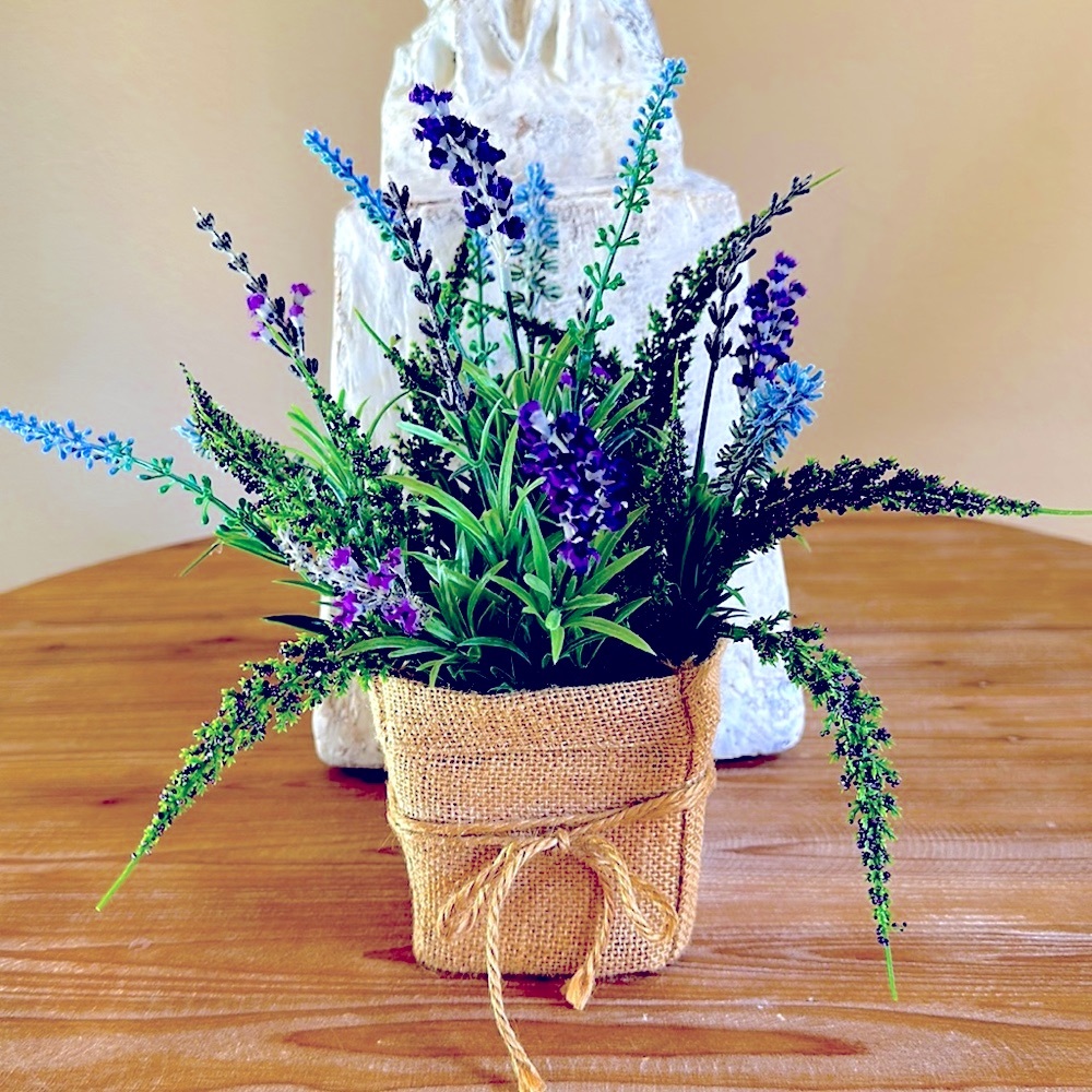 Lavender floral planter